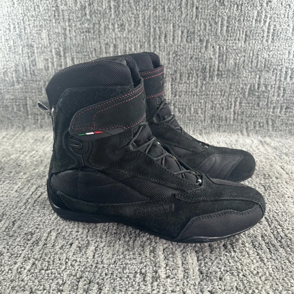 TCX Ducati Company 2 Motorcycle Riding Boots Mens Black 9 US 43 EU 6771W Suede